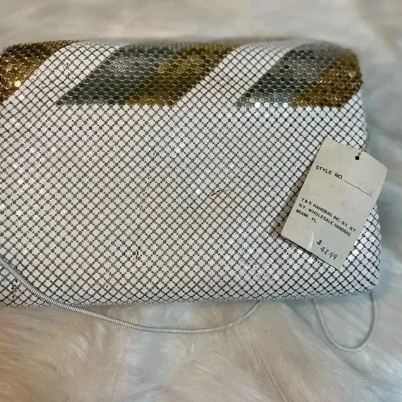Vintage DEADSTOCK Another Y&S Original Metallic‎ Mesh/Chainmail Crossbody Clutch - Picture 2 of 10